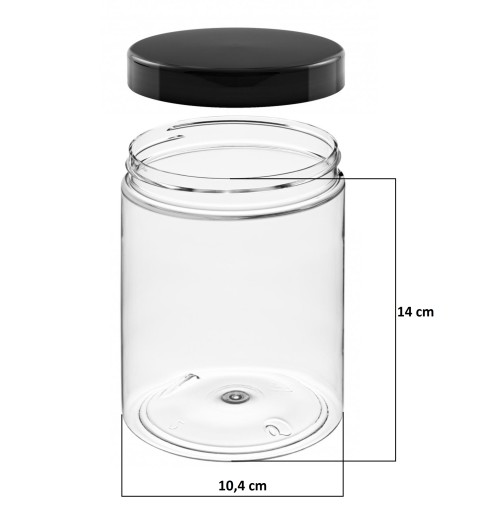 Plastové tégliky 1000ml nádoba 1l 8ks NoBPA