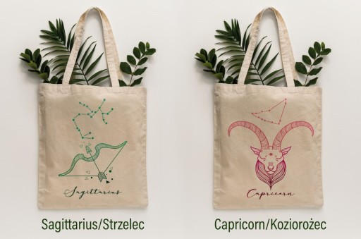 Bavlnená NÁKUPNÁ TAŠKA so ZNAMENÍM ZODIAC ako DARČEK EKO ako DARČEK