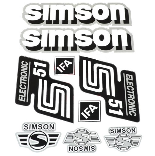 Elektronické nálepky Simson S51 strieborné v2