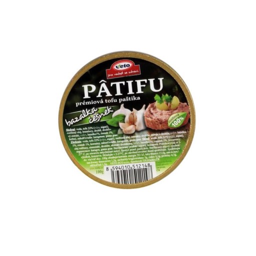 Patifu paštéta bazalka s cesnakom 100g Veto