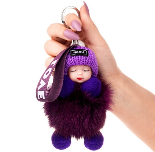 Prívesok na kľúče pre bábiku pompom bábika Taštičky Prívesok na kľúče