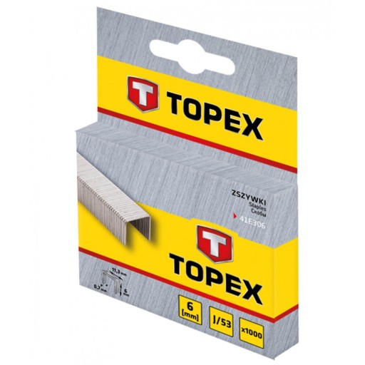 Spony typu J, 6 mm, 1000 ks.