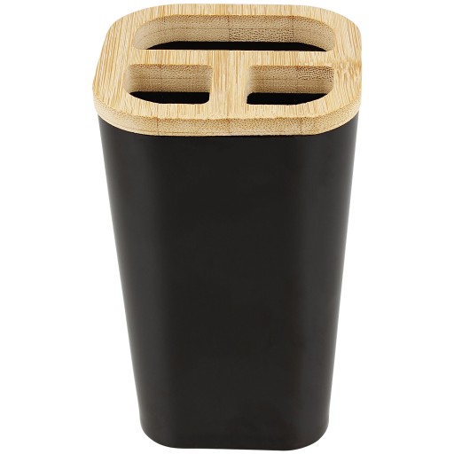 ZÁSOBNÍK ČIERNEHO BAMBUSOVÉHO MYDLA 17CM PLASTOVÝ ODOLNÝ KAPACITA 350 ML