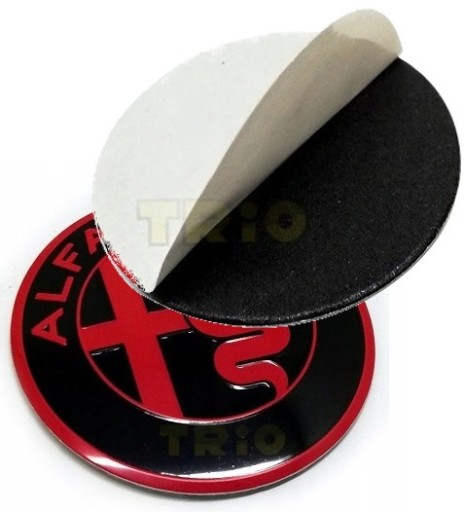 Červený emblém s logom Alfa Rom pre 40 mm riadidlá