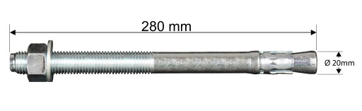 Kotva Ø20x280mm Certifikovaný dvojstĺpový zdvihák Farys