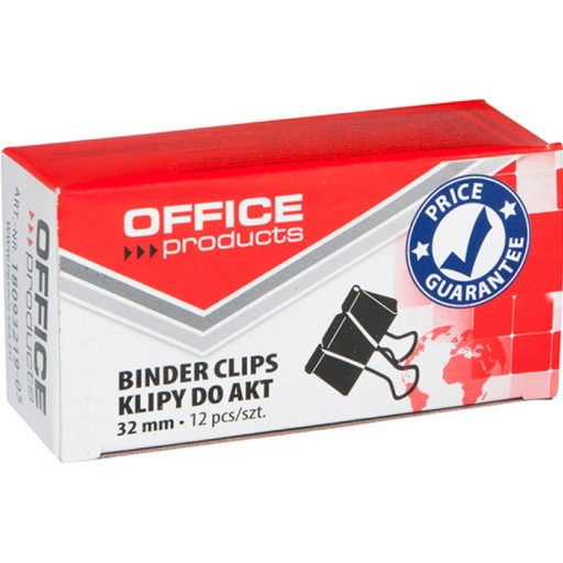 Klipy na dokumenty 32mm ČIERNA KLIPY 12 KS KOVOVÝ Office Depot
