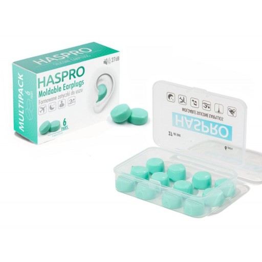 Haspro MOLD 6P tvarované štuple do uší Mint