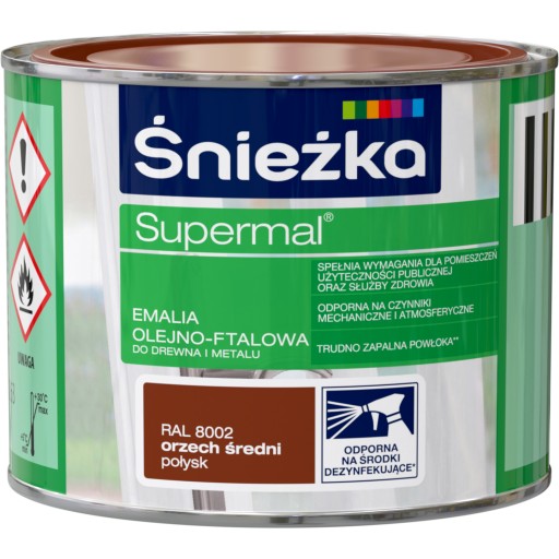 ŚNIEŻKA Olejovo-ftalový orech Stredná RAL8002 Polovica 0,2L