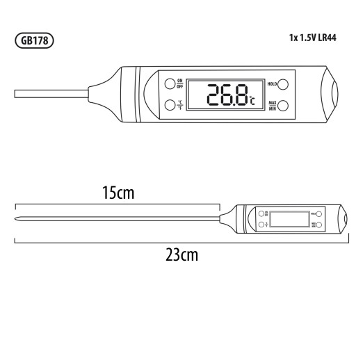 Potravinový teplomer/sonda GreenBlue GB178