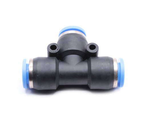 Pneumatická armatúra 8 mm TEE zásuvná pre pneumatickú vzduchovú hadicu