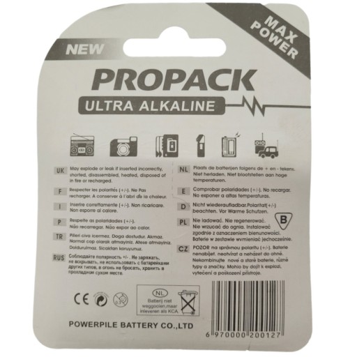 AA ALKALICKÝ BATÉRIOVÝ PROBACK AA R6 VÝKONNÝ 4 KS ALKALICKÝ LR06 AA 1,5V