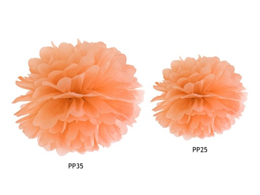 HALLOWEEN Pompony z hodvábneho papiera 35 cm ORANŽOVÉ