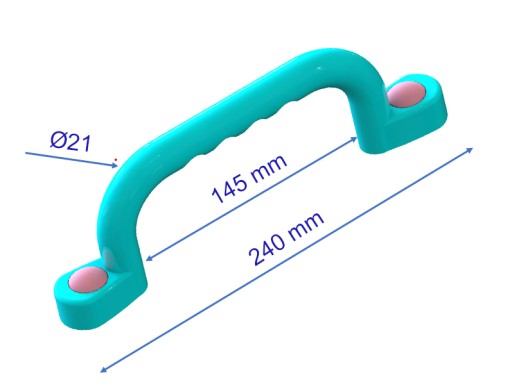 SLNKO - IHRISKO RÚČKY 240 mm - 2 ks S MODRÝMI SKRUTKAMI LPK