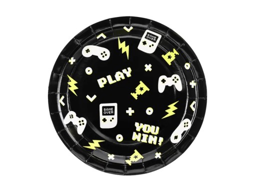 Papierové taniere Gamepady - PartyDeco - 23 cm 6 ks.