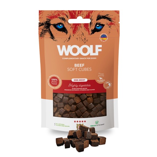 VLNA MÄKKÉ KOCKY HOVÄDZIE MONOPROTEÍN MÄKKÝ POKLAD PSA CHUTÍ HOVÄDZIE MÄSO 100g