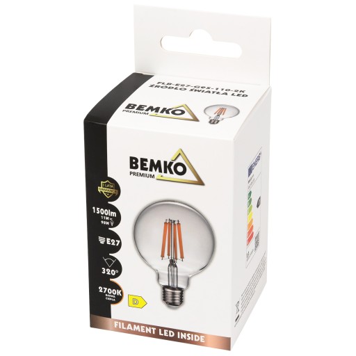 LED žiarovka E27 DECORATIVE FILAMENT RETRO G95 11W 2K