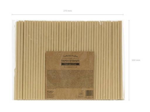 KRAFT PAPIEROVÉ SLIMKY 250 ks, 19,5 cm, NATURAL