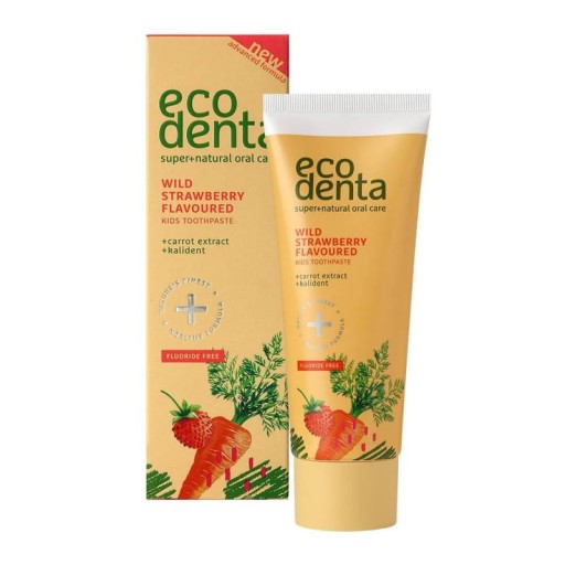Zubná pasta pre deti bez fluoridu Lesná jahoda Bioaktívny Calcium Ecodenta 75ml