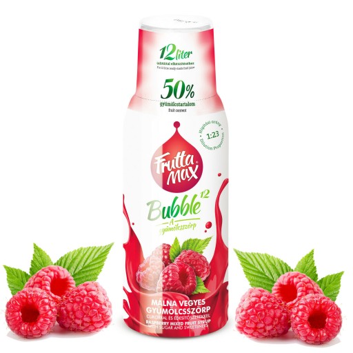 Sirup na sódu FruttaMax RASPBERRY karbonizátor 500 ml na 12 LITROV