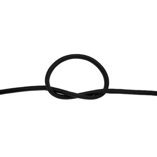 Elastická šnúrka, okrúhla guma, 1 mm, ČIERNA