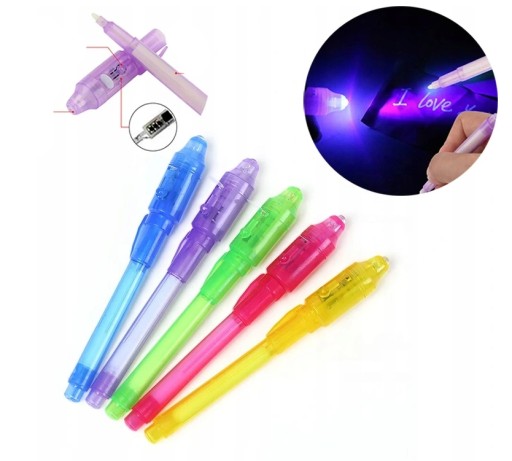 SET 5x NEVIDITEĽNÉ MAGICKÉ UV LED PERO
