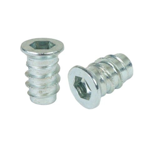 10x M6 x 17 mm nástrčné dvojzávitové nábytkové zaskrutkovacie vybranie na skrutku do dreva