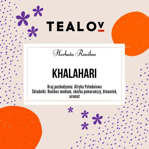TEALOV červený čaj ROOIBOS KHALAHARI 100G