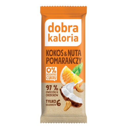 Kokosová datľová tyčinka s nádychom pomaranča BEZ CUKRU vegánska 35 g