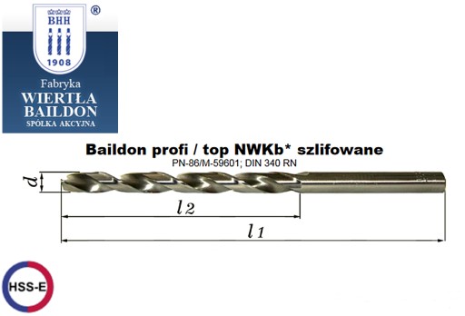 Kobaltový vrták 4,0 mm NWKb dlhý HSSE BAILDON