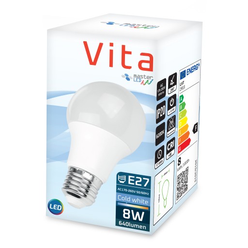 E27 LED žiarovka 2835 SMD 800lm 8W guľa A60 230V