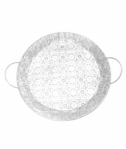 KOVOVÝ DEKORATÍVNY PODANÍK S OZDOBAMI Q34CM