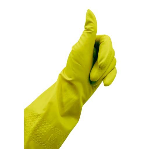 Latexové gumené domáce čistiace rukavice, žlté, veľkosť L, 1 pár