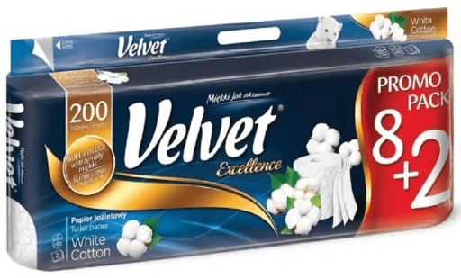 VELVET EXCELLENCE TOALETNÝ PAPIER 8KS BIELY ELEG