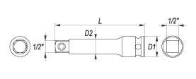 YATO NÁRAZOVÉ PREDĹŽENIE 1/2 75 MM YT-1060
