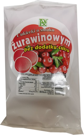 Radix Brusnicové cukríky bez cukru 50 g