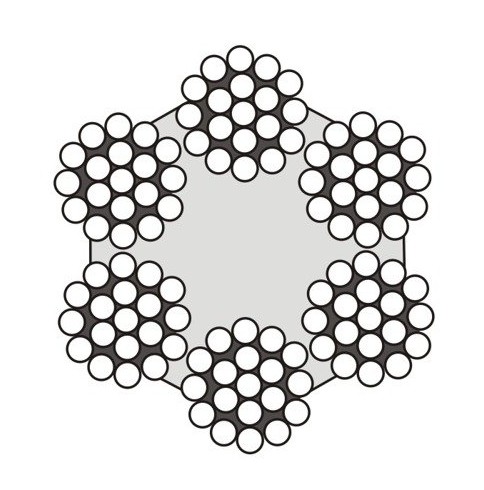 DIN3060 oceľové lano 8mm výplet 6x19 pozinkované - 1m