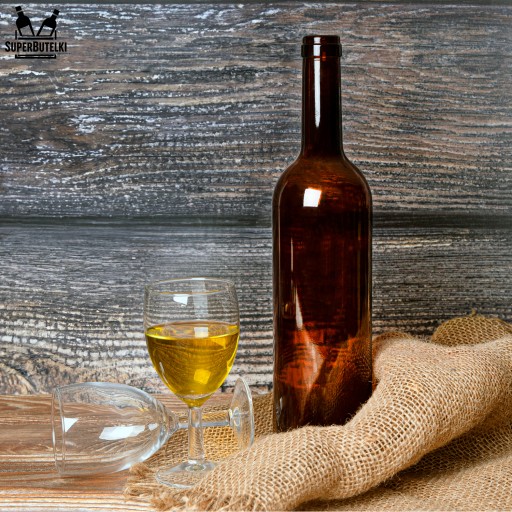 FĽAŠA BORDEAUX VÍNA 750 ml HNEDÁ s KORKOM