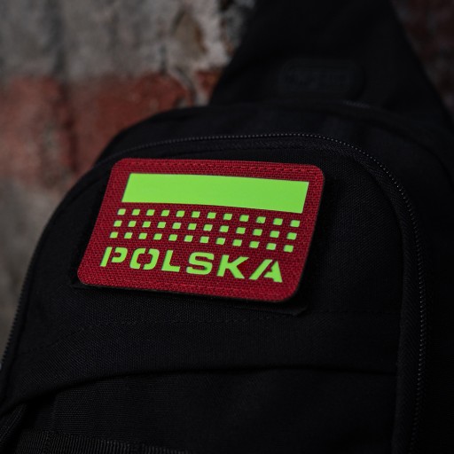 VELCRO ZÁPLATA POĽSKO LASEROVÝ REZANÝ 50x80 FLUORESCENT M-TAC ČERVENÝ