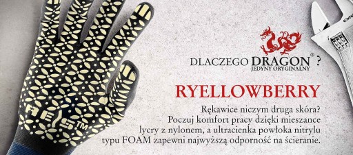 Lycra pracovné rukavice DRAGON RYELLOWBERRY 8 - M