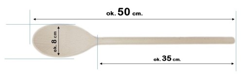 Lyžica, oválna, dlhá, miešadlo, drevo, 50 cm