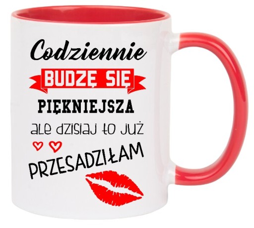 Hrnček s potlačou, darček ku DŇU MATIEK pre MAMIČKU, bielo/červený
