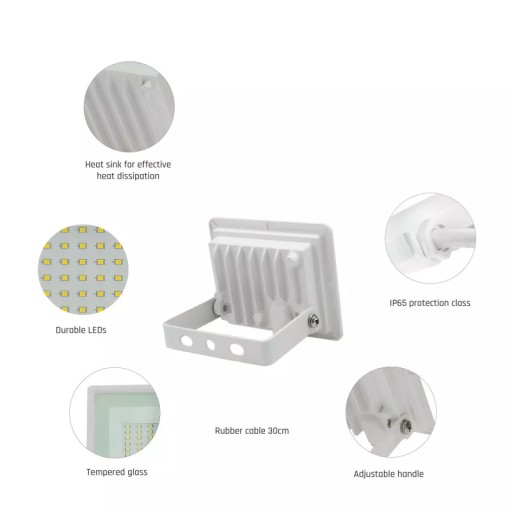 NOCTIS LUX 3 SVETLOMET 10W NW 230V IP65 90x75x27mm BIELA