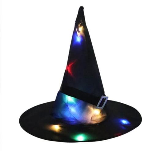 Svietiaci čarodejnícky klobúk Čarodejnice witch wizard halloween 8k