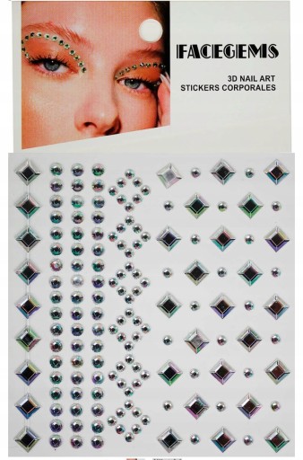 NÁLEPKY KRIŠTÁĽOV FACE ZIRCONIA 3D DIAMANTS