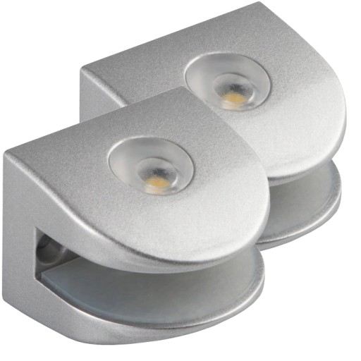 2x LED KLIPOVACIA TVARBA PRE SKLENENÉ POLICE 1W 3000K