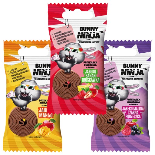 3x Bunny Ninja Rolls - 1 kus z každej z 3 príchutí
