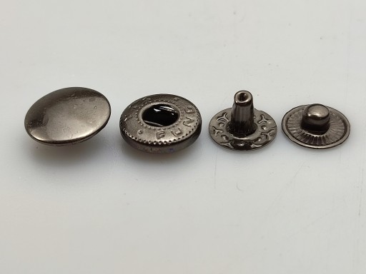 Stláčacie gombíky ALFA 12,5 mm 50 kusov, čierny nikel