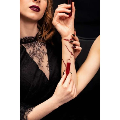 OKULIARE Skúmavky fľaštičky DEKORÁCIA krv HALLOWEEN