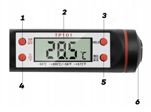 LCD KOLÍKOVÝ TEPLOMER SONDA NA GRILOVACÍ VOSK