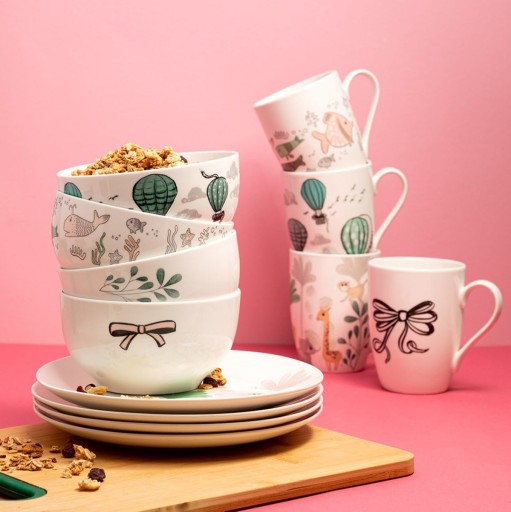 PORCELÁNOVÝ DEZERTNÝ TANIER FLORINA BALÓNKY 20 CM